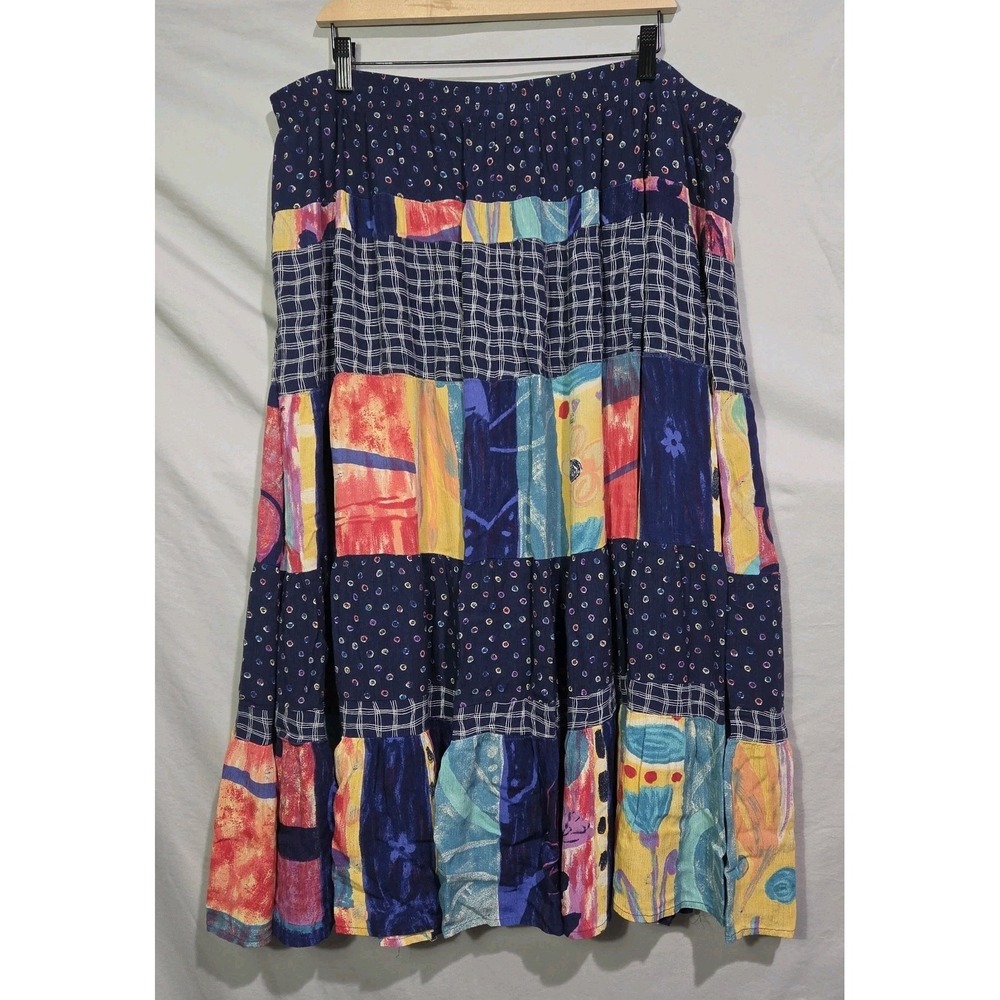 Vintage Koret Patchwork Boho Hippie Maxi Festival‎ Skirt 24W *See Measurements*